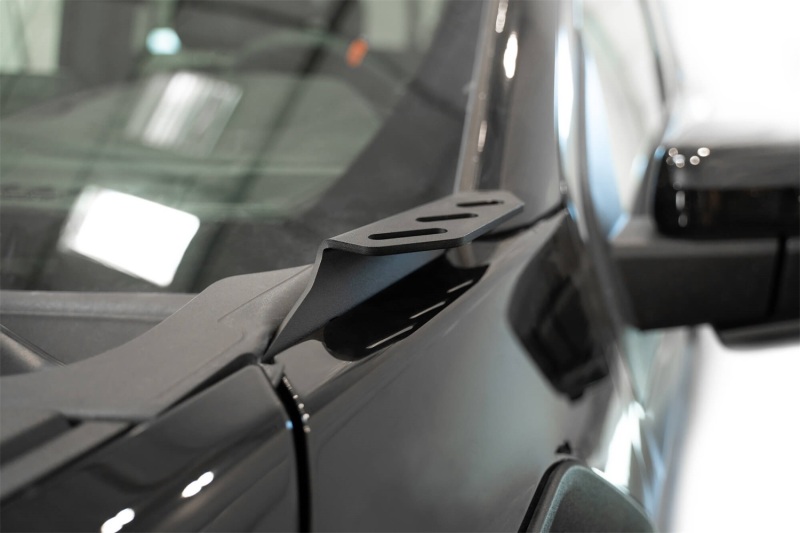 Ford F150 Ditch Light Brackets - Driver/Passenger Side - Addictive Desert Designs - 2-Stage Hammer Black Powder Coat - Black - `21-`27